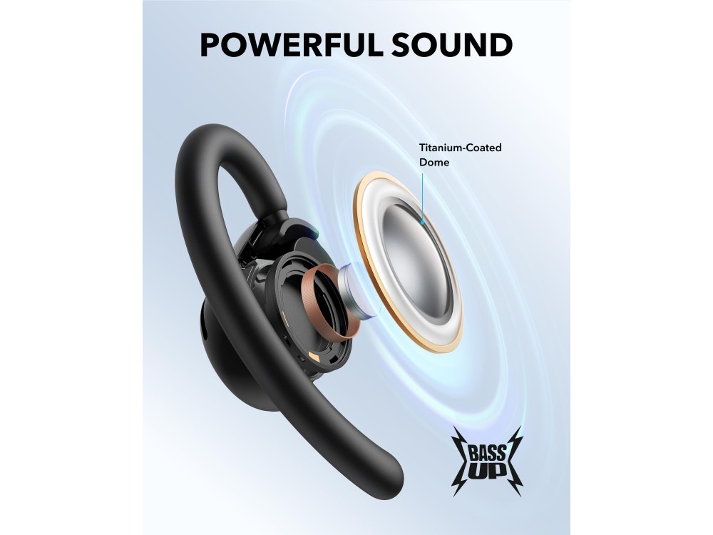 Anker Soundcore V20i Bluetooth 5.4 Sweatproof Open-Ear Headphones & RGB LED Lights, Black