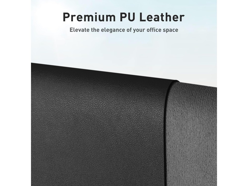 AJ Desk Pad 80x40cm, XXL Mouse Pad from Vegan Leather, Black