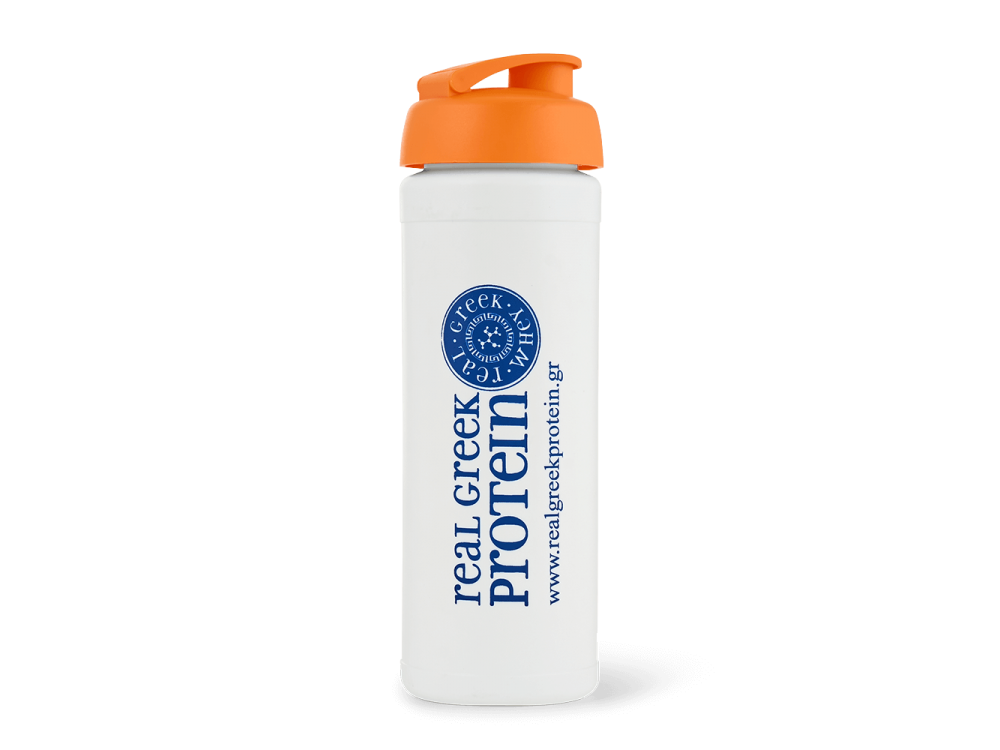 Real Greek Protein Shaker πρωτεΐνης 750ml, White / Orange