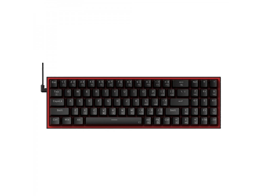 Redragon K628-RGB Pollux Gaming Μηχανικό Πληκτρολόγιο 78 Πλήκτρων με Red Hot-Swappable Switches & RGB Φωτισμό, Black