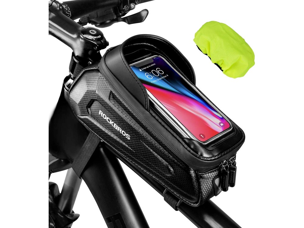 Rockbros B68 Bike Bag, Τσαντάκι Σκελετού Ποδηλάτου με Θήκη για Smartphone & Αδιάβροχο Κάλυμμα