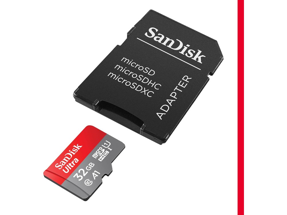 Sandisk Ultra Android microSDHC 32GB Class 10 A1 UHS-I Memory Card 120MB/s με Adapter