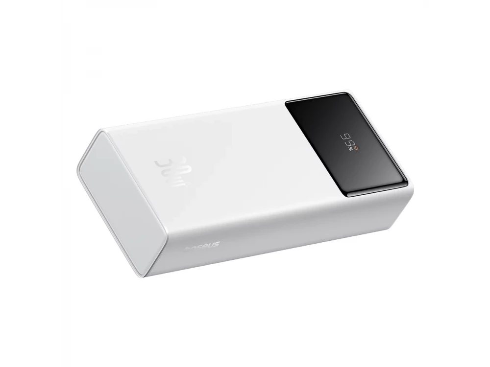 Baseus Star-Lord Power Bank 30k mAh, 30W, PowerIQ, PD, με Καλώδιο USB-A σε USB-C & Ένδειξη LED, White