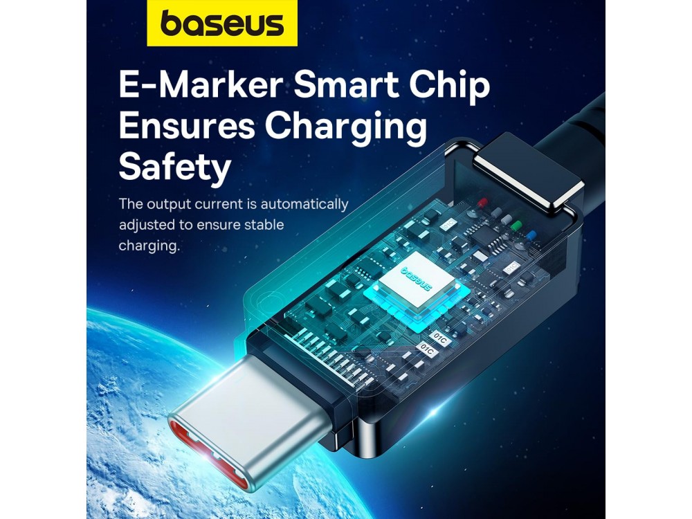 Baseus Unbreakable Series USB-C σε USB-C Καλώδιο 1μ. με Fiber ύφανση, Υποστήριξη PD3.0/QC4.0/FCP & 5A / 100W, Black