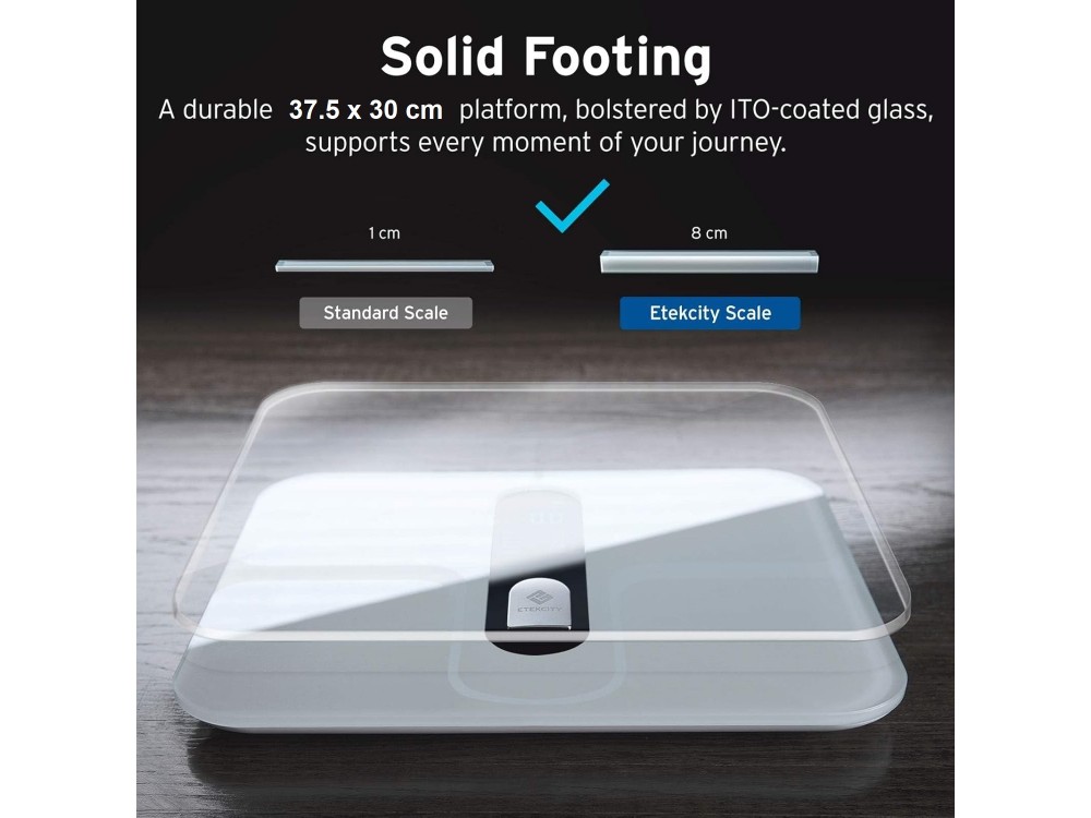 Etekcity ESF00, Smart Scale, Fat Monitor, Body Mass Index with Fitness APP via WiFi & Bluetooth, White