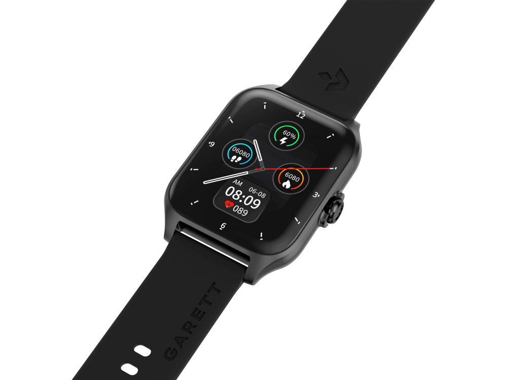 Garett GRC Activity 2 Smartwatch με AMOLED Display, Voice Assistant, Smart App, Παλμογράφο & Μπαταρία έως 7 Ημέρες, Black Matt