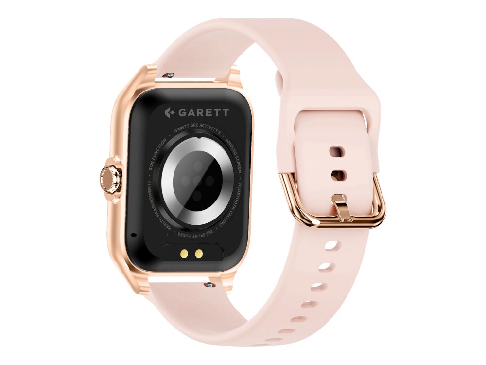 Garett GRC Activity 2 Smartwatch με AMOLED Display, Voice Assistant, Smart App, Παλμογράφο & Μπαταρία έως 7 Ημέρες, Gold Matt