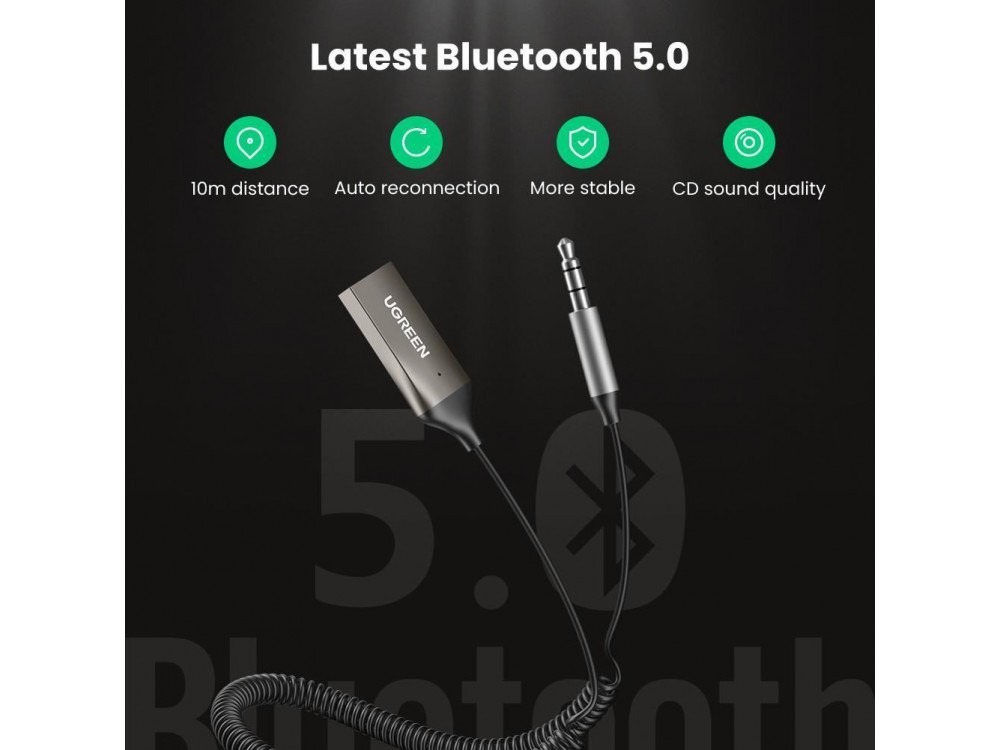 Ugreen Bluetooth 5.0 Handsfree Car Kit / Bluetooth Receiver με Μικρόφωνο, 70601 - ΑΝΟΙΓΜΕΝΗ ΣΥΣΚΕΥΑΣΙΑ