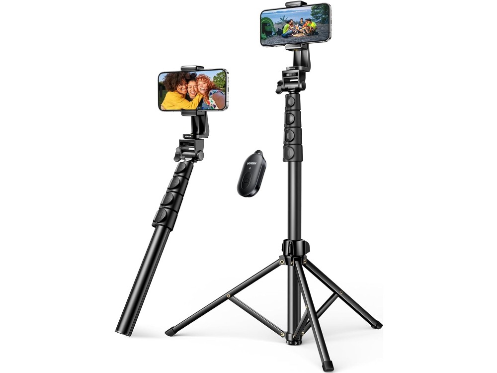 Ugreen Bluetooth Selfie Stick & Τρίποδο με Remote, 170cm Επεκτεινόμενο Wireless Handheld Tripod για Smartphone έως 7.2"