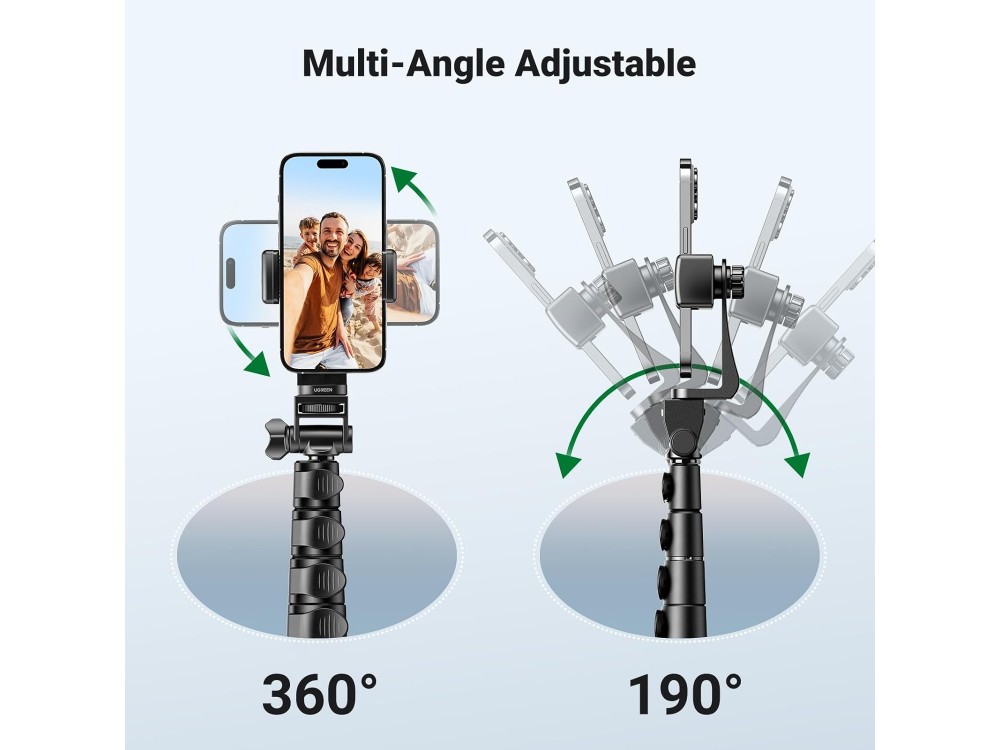 Ugreen Bluetooth Selfie Stick & Τρίποδο με Remote, 170cm Επεκτεινόμενο Wireless Handheld Tripod για Smartphone έως 7.2"