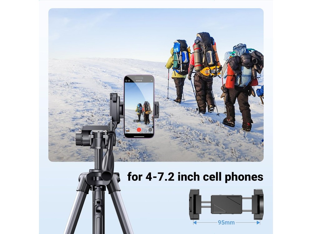 Ugreen Camera Tripod, Τρίποδο 175cm, για DSLR / Smartphone / Action Cam, 360° 3D Head, 5kg load, Aviation-grade Aluminum Made