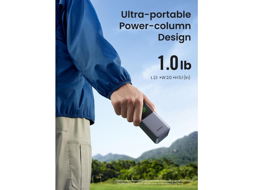 Ugreen Nexode Power Bank 20000mAh, 130W με Θύρα USB-A και 2 Θύρες USB-C Power Delivery / Quick Charge 3.0 & TFT Smart Display