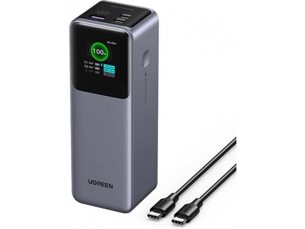 Ugreen Nexode Power Bank 25000mAh, 200W με Θύρα USB-A και 2 Θύρες USB-C Power Delivery / Quick Charge 3.0 & TFT Smart Display