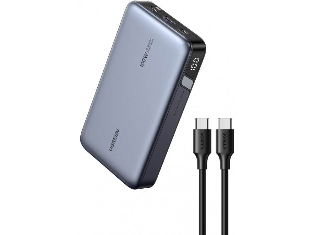 Ugreen Power Bank 20000mAh, 100W με Θύρα USB-A & USB-C * 2, Γκρι - ΑΝΟΙΓΜΕΝΗ ΣΥΣΚΕΥΑΣΙΑ