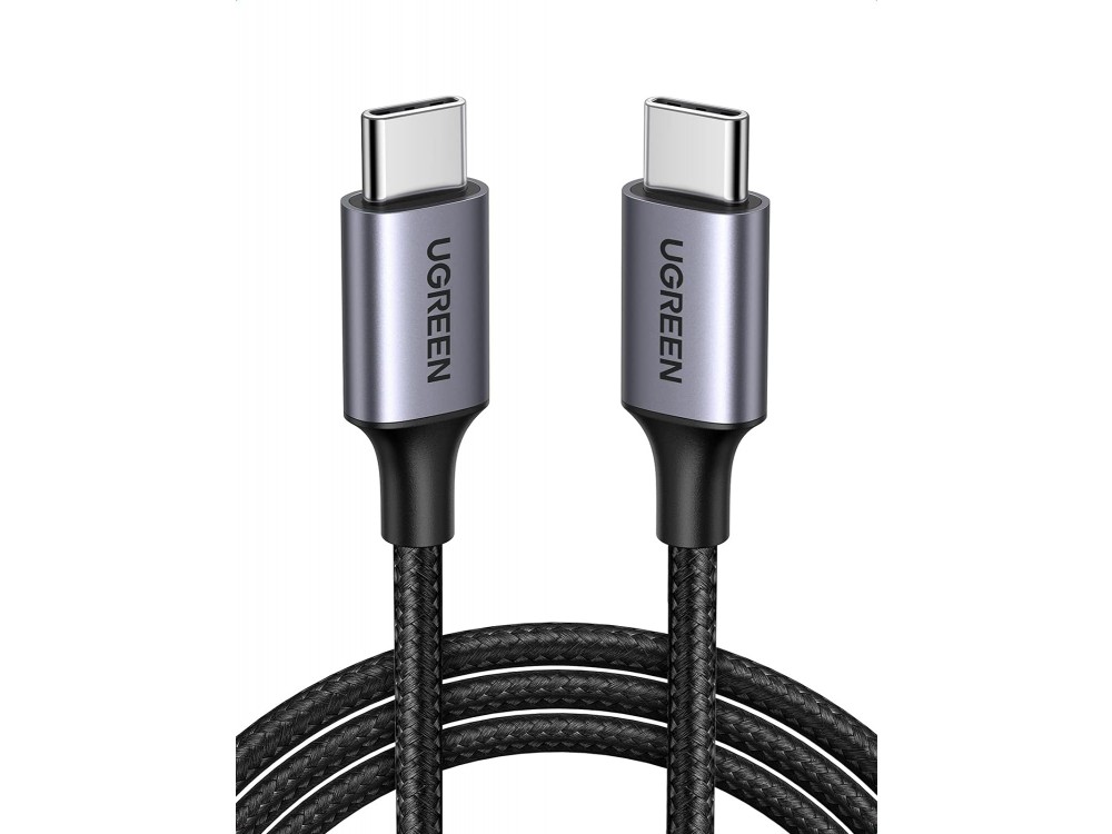 Ugreen USB-C σε USB-C Καλώδιο 1μ. με Νάυλον ύφανση και Επαφές Αλουμινίου Υποστήριξη PD3.0/QC4.0/FCP & 3A / 60W - 50150, Μαύρο