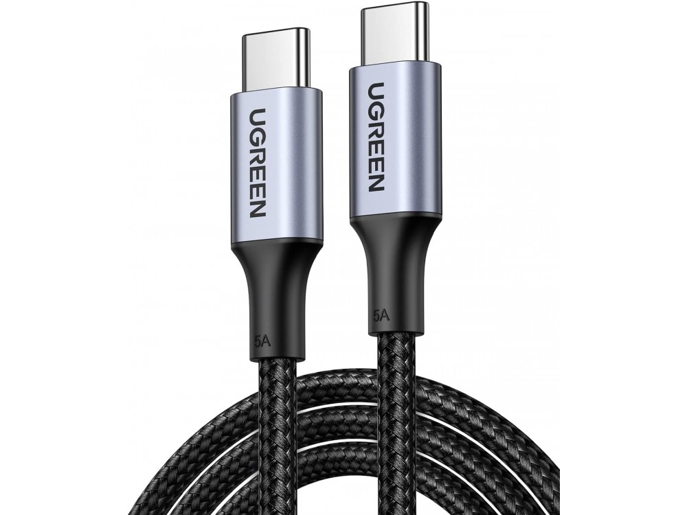 Ugreen USB-C σε USB-C Καλώδιο 1μ. με Νάυλον ύφανση και Επαφές Αλουμινίου Υποστήριξη PD3.0/QC4.0/FCP & 5A / 100W, Μαύρο