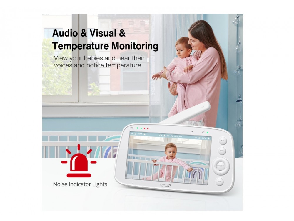 VAVA Βambi 5.5" Baby Monitor, Ενδοεπικοινωνία μωρού Full HD 1080p, 5.5" LCD, Two-Way Audio, Night Vision & Thermal Monitor