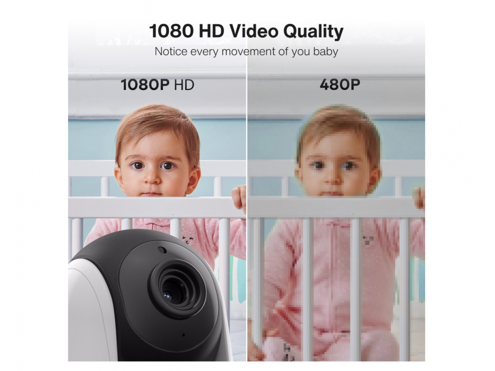 VAVA Βambi 5.5" Baby Monitor, Ενδοεπικοινωνία μωρού Full HD 1080p, 5.5" LCD, Two-Way Audio, Night Vision & Thermal Monitor