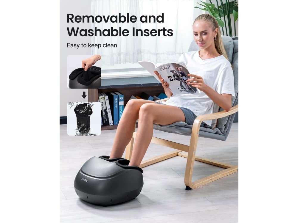 Renpho Foot Massager with Heat, Συσκευή Μασάζ Shiatsu για τα Πόδια με Λειτουργία Θέρμανσης, Black