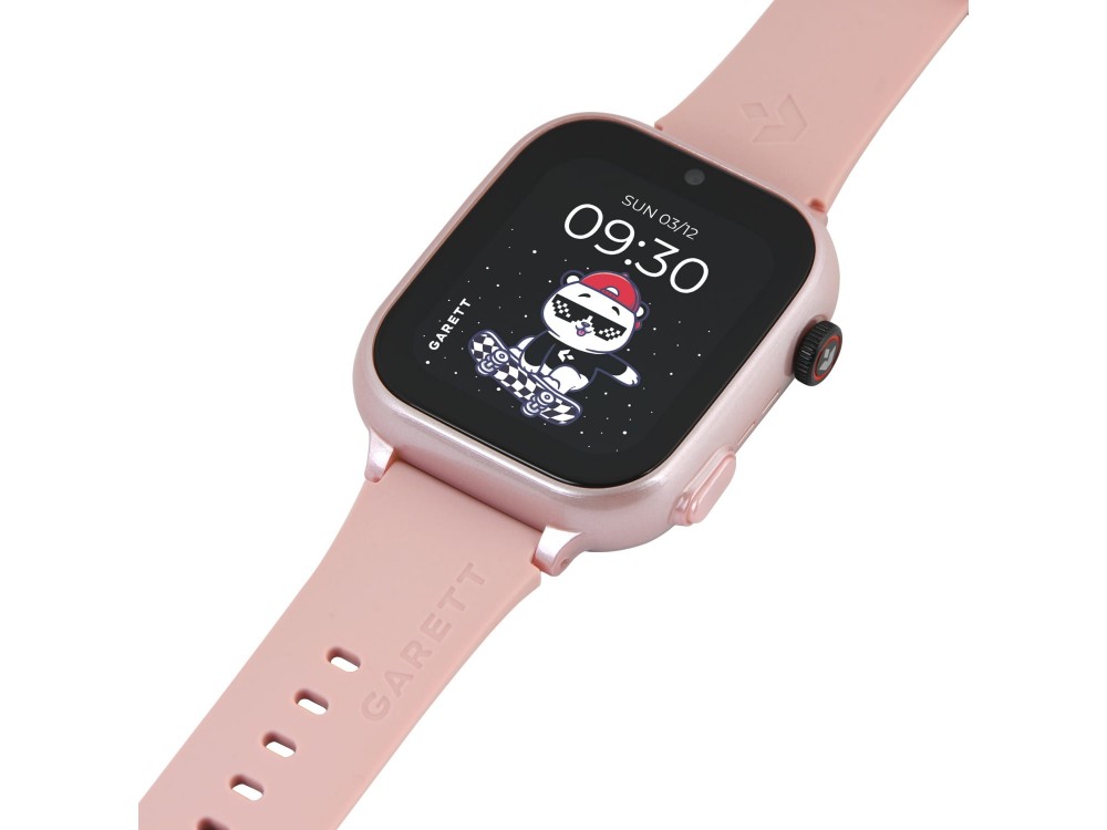 Garett Kids Cute 2 4G, Children's Ultra-thin Smartwatch with 1.83" Screen, GPS, 7 Games & Face Unlock Function, Pink