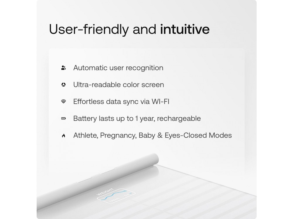 Withings Body Scan, Έξυπνη ζυγαριά & Health Station με Segmental Body Composition, με Fitness APP μέσω Bluetooth & WiFi, White