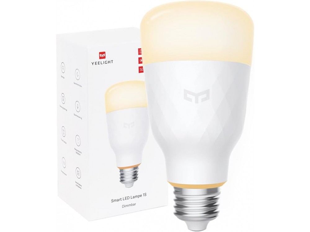 Yeelight 1S Smart WiFi LED Bulb, White 8.5W E27 Dimmable (No Hub Required) - YLDP15YL