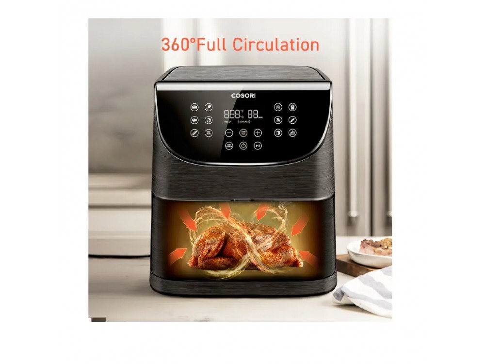 Cosori Air Fryer, Φριτέζα Αέρος XL 5.5lt για Υγιεινό Μαγείρεμα, 1700W, Touch Control, 11 Preset Menus & 100 Recipes Book