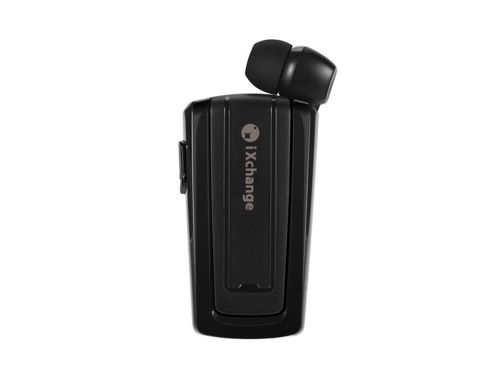 iXchange UA26 In-ear Bluetooth 5.3 Handsfree Ακουστικό Πέτου, Retractable, Black