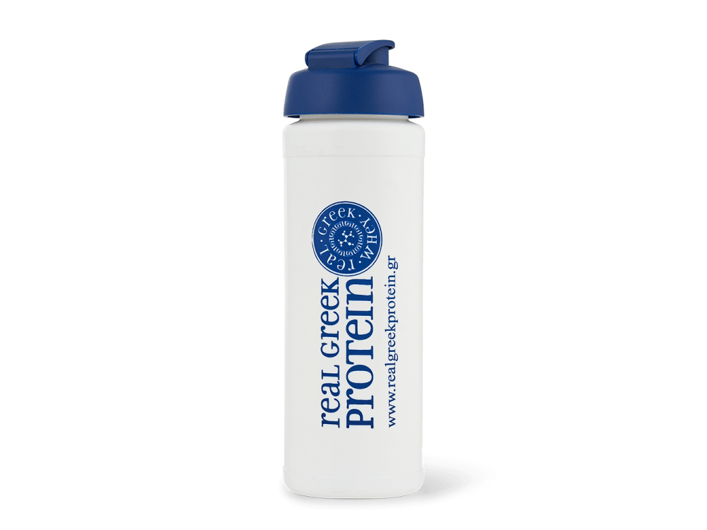 Real Greek Protein Shaker πρωτεΐνης 750ml, White / Blue