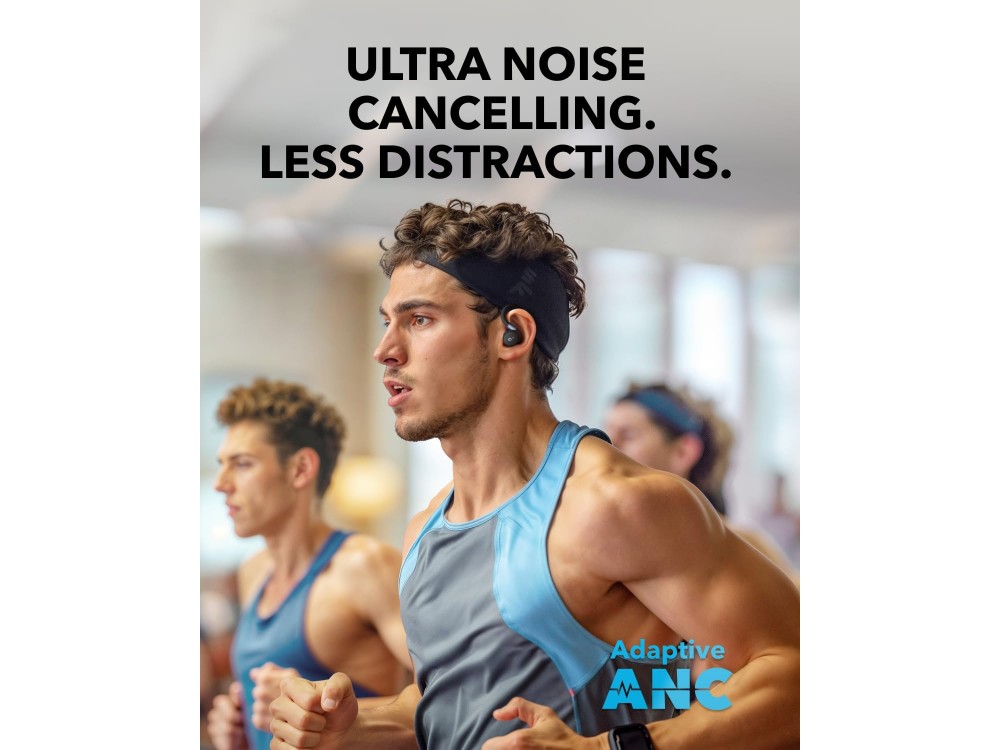 Anker Soundcore Sport X20 ANC Bluetooth 5.3 Ακουστικά TWS με Rotatable Ear Hooks & IP68, Black