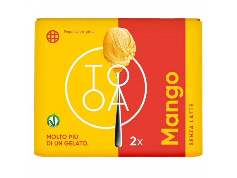 Mango TooA Gelato Vegan with Alphonso Mango, from 100% Natural Ingredients, Free of Preservatives, Gluten & Lactose (Set of 2 Pods)