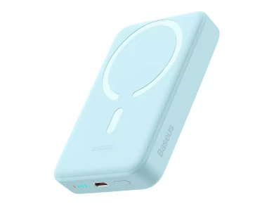 Baseus Mini Magnetic Power Bank 10000mAh 30W με MagSafe, Θύρα USB-C Power Delivery & Ασύρματη Φόρτιση, Sky Blue