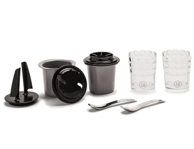 TooA Kit 2 beakers + 2 cup holders + 2 spoons, Σετ με 2 Θήκες Μίξης, Κυπελάκια και Κουταλάκια για Gelato