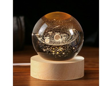 AJ 3D Solar System Crystal Ball 60mm, Διακοσμητικό Φωτιστικό Ηλιακό Σύστημα, Large