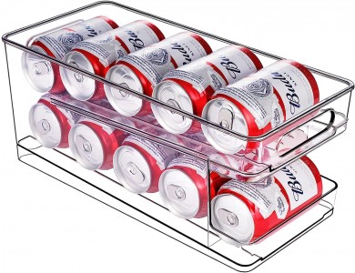 AJ Rolling Can Dispenser, 330ml Soft Drink / Beer Fridge Case, with Tilt for Rolling Cans
