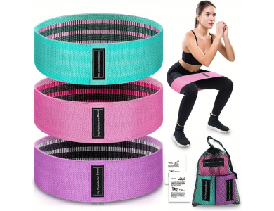 AJ Loop Bands, Resistance Bands for Fitness & Yoga, Set of 3 Resistance Bands (Various Resistance Levels)