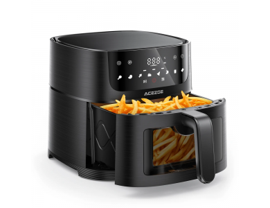 Acezoe Premium 7L Air Fryer, Φριτέζα Αέρος XXL, με Τζάμι Ελέγχου Ψησίματος, 1500W, 8 Preset Menus & Touch Panel