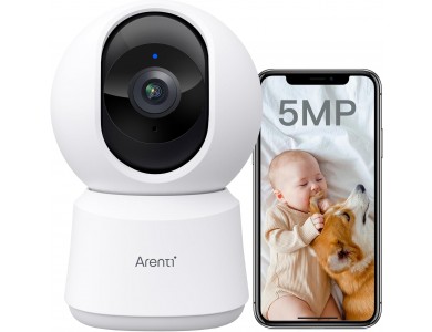 Arenti P2F IP Camera 3K, 360° Pan & Tilt, Νυχτερινή όραση, 2-Way Audio, WiFi και ανίχνευση κίνησης με Human & Pet AI, White