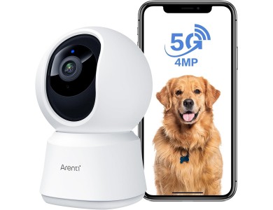 Arenti P2Q IP Camera 2.5K, 4MP 360° Pan & Tilt, Νυχτερινή όραση, 2-Way Audio, WiFi & ανίχνευση κίνησης με Human & Pet AI, White