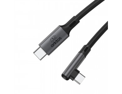 Arktos Hyperconnect 5μ. Elbow Καλώδιο Γωνιακό 90° USB-C σε USB-C 3.0, 5Gbps / 100W, Νάυλον Ύφανση για Oculus / iPad / Samsung