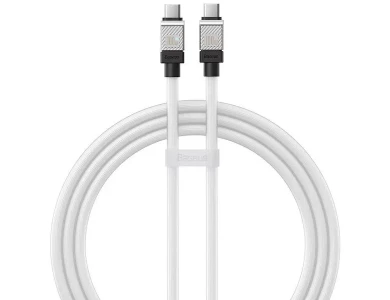 Baseus CoolPlay Καλώδιο USB-C σε USB-C 100W, 1μ. με Διπλή Πλέξη, White