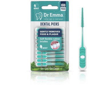 Dr. Emma Dental Picks Mint, Μεσοδόντια Βουρτσάκια 100τμχ