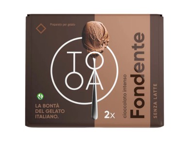 Fondente TooA Gelato Vegan with Dark Madagascar Chocolate 100% Natural Ingredients Free of Preservatives & Gluten (Set of 2 Pods)