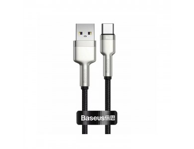 Baseus Cafule Cable USB-C to USB-A 66W, 1m. with Nylon Weave, Silver / Black