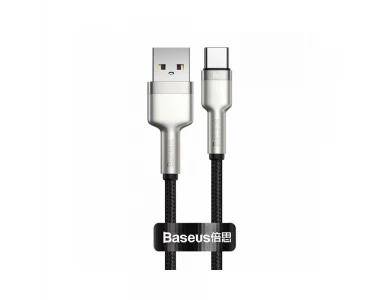 Baseus Cafule Cable USB-C to USB-A 66W, 0.25m. with Nylon Weave, Silver / Black