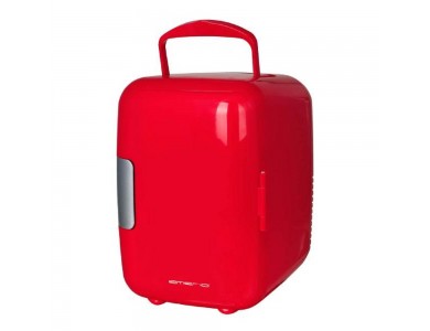 Emerio Mini Fridge 4L, Mini Portable Refrigerator with Cooling / Heating Function 12V / 220V, Red