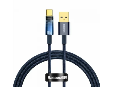 Baseus Explorer Καλώδιο USB-A σε USB-C 100W με Νάυλον Ύφανση 1μ, Blue