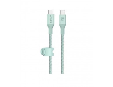 Anker 544 USB-C to USB-C cable 1.8m. Support USB-IF 100W, Bio-Based with Nylon Weave, Natural Green