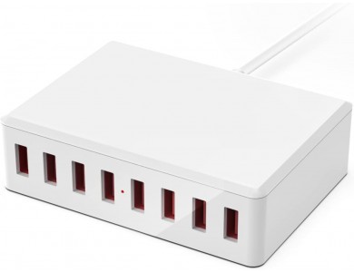 AJ Sparkit 8, 50W Charging Hub 8 Θυρών με 8 Θύρες USB-A, με Intelligent Triage & Temperature Control, White