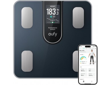 Anker Eufy Smart Scale C20, Ψηφιακή Ζυγαριά Μεγάλης Ακρίβειας, με 16 Μετρήσεις, All-in-one Offline Display & Οθόνη TFT, Black